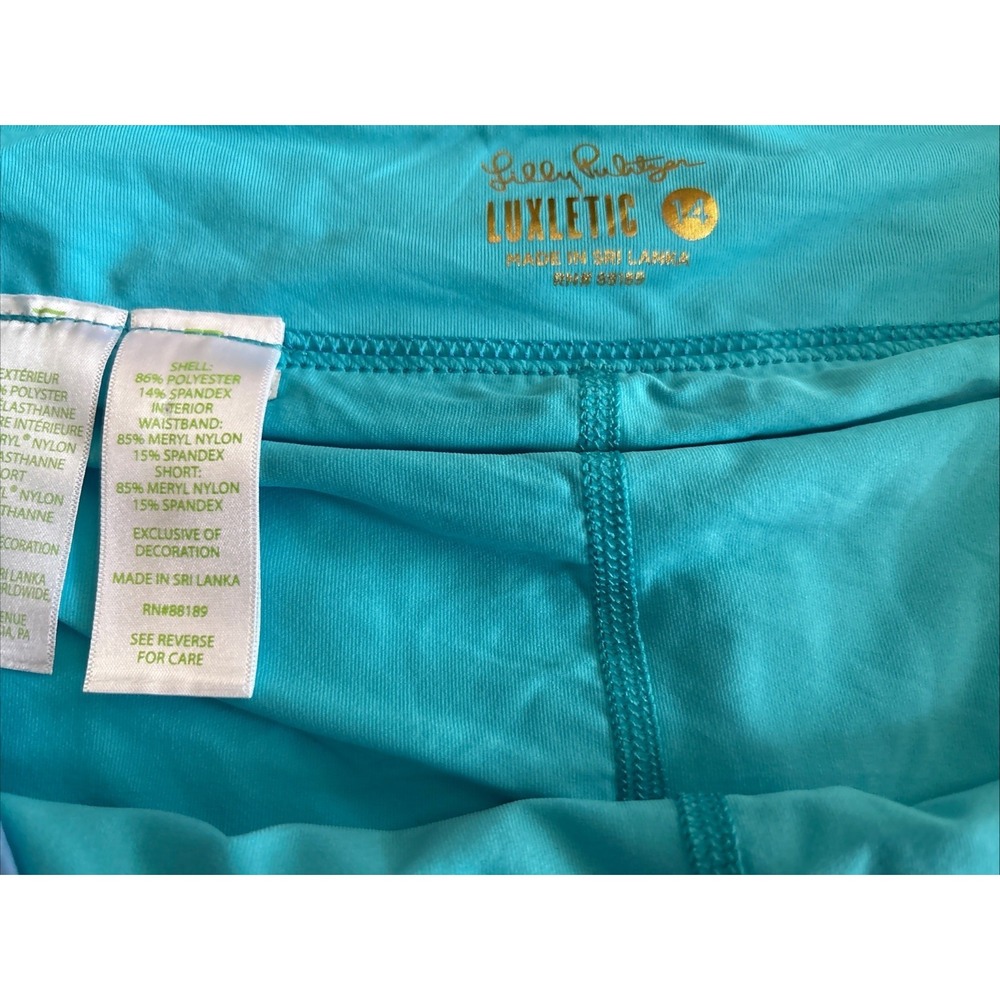 Lilly Pulitzer Darlene Skort Fish Kiss Zanzibar Blue Sz 14 Luxletic UPF 50 - Picture 4 of 9